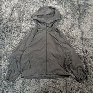 Uniqlo Hooded Windbreaker Jacket - Charcoal Black